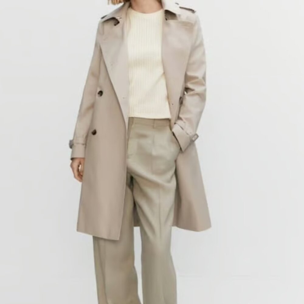 MANGO Polana Waterproof Double-breasted Trench Coat (NWT, women XS)